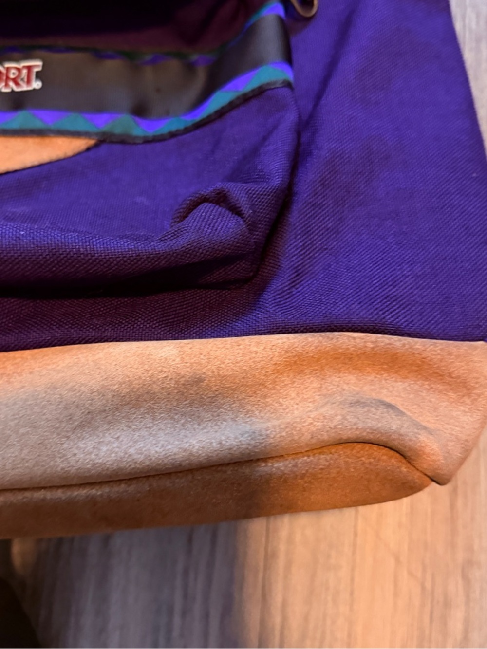 Vintage JanSport Purple Backpack with Tan Accents - Picture 8 of 13